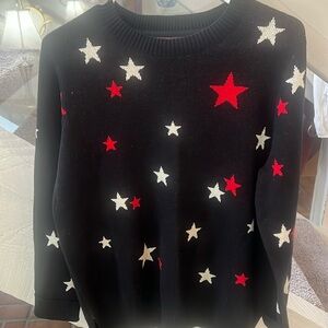 Americana star cotton blend sweater L